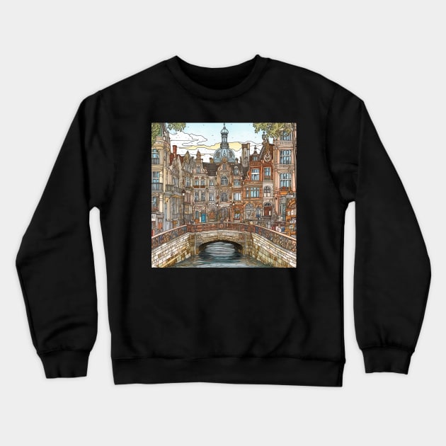 Copenhagen city drawing Crewneck Sweatshirt by ComicsFactory